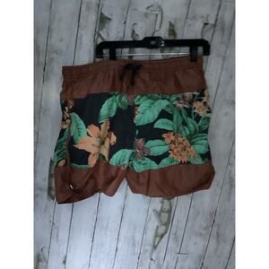 Without Walls Floral Blocked Print Lined Elastic Swim Shorts/Trunk size - XL -TG
